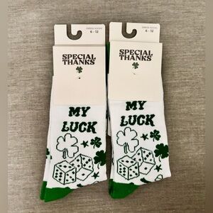 St. Patrick’s Day Women's “Dublin My Luck” Novelty Socks,2 Pairs, Size:6-12, NWT